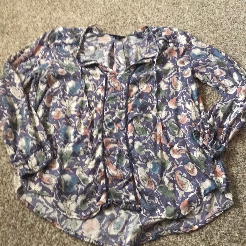 ⭐️NWOT! Lucky Brand Purple Floral Blouse Size M